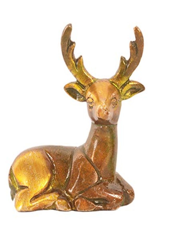 Purpledip Brass Pair of Deer Statues Showpieces for Office/Study Table, Fengshui Significance (11047) - Image 2